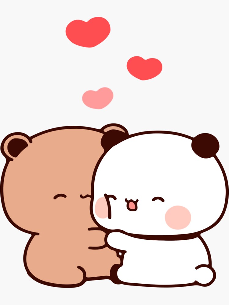 Love Hugs - Panda Bear, Bubu Dudu Sticker,Cute Poland