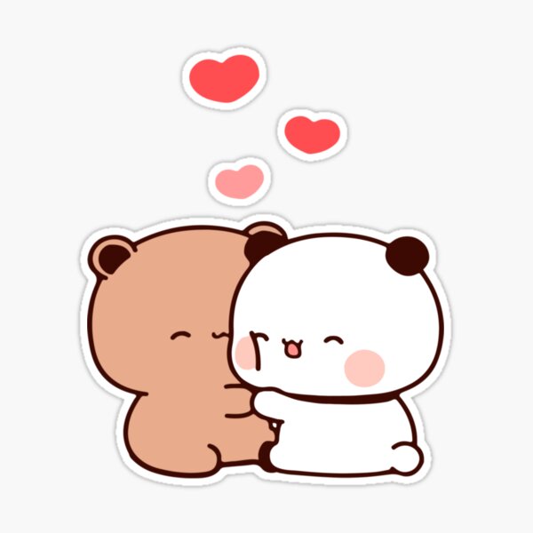Love Hugs - Orso panda, Adesivo Bubu Dudu, Adesivi Switzerland