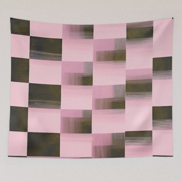 Item preview, Checkered Split Black Squares Minimalist Abstract designed and sold by Lovegrass Prints.