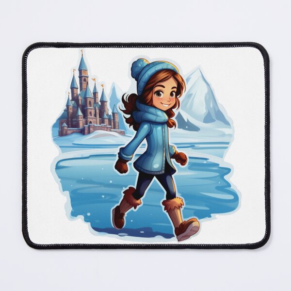 Item preview, cute princess in winter outside mountain castle(white background) designed and sold by Tabuku.