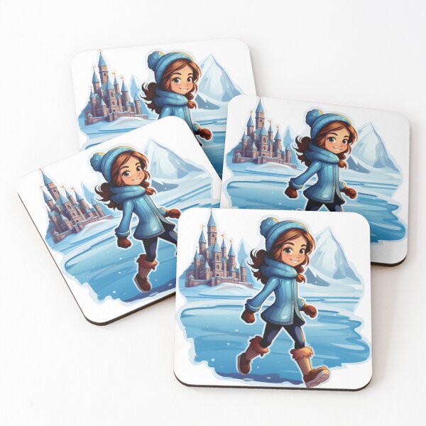 Item preview, cute princess in winter outside mountain castle(white background) designed and sold by Tabuku.