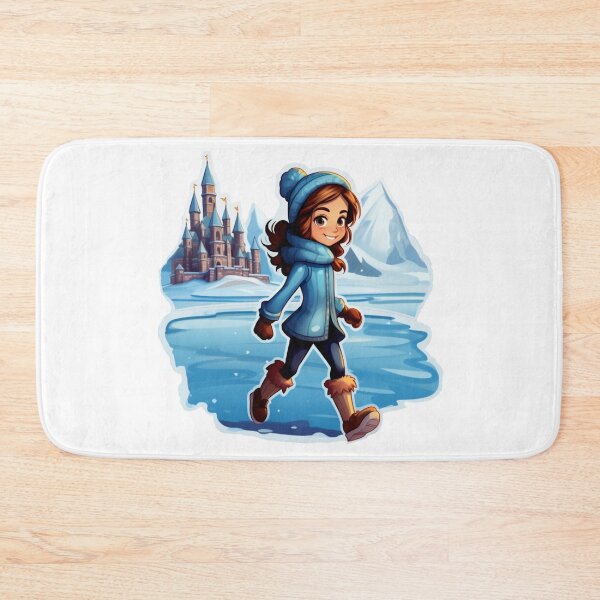 Item preview, cute princess in winter outside mountain castle(white background) designed and sold by Tabuku.