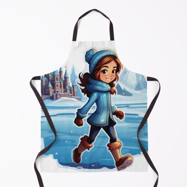 Item preview, cute princess in winter outside mountain castle(white background) designed and sold by Tabuku.