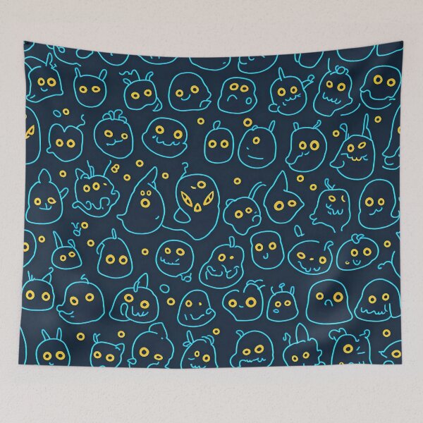Item preview, Pattern of little blue ghosts with ears for Halloween designed and sold by Omarupattern51.