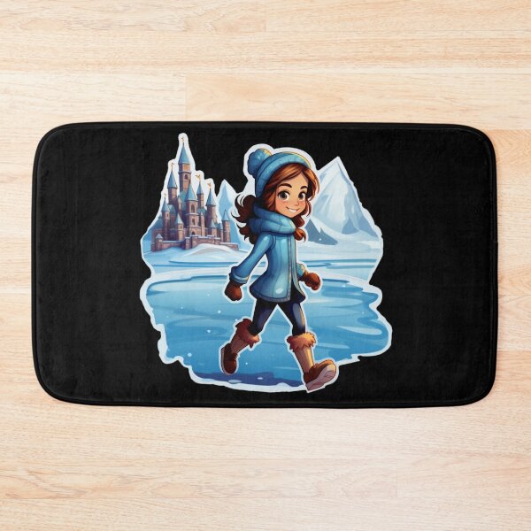 Item preview, cute princess in winter outside mountain castle(black background) designed and sold by Tabuku.