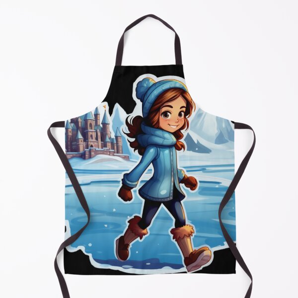 Item preview, cute princess in winter outside mountain castle(black background) designed and sold by Tabuku.