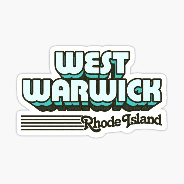 "West Warwick, Rhode Island Retro Stripes" Sticker for Sale by
