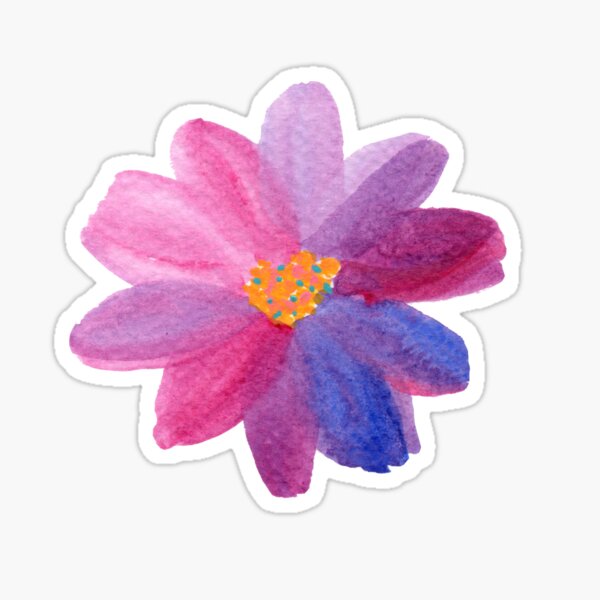 Pink and Purple Flower Sticker