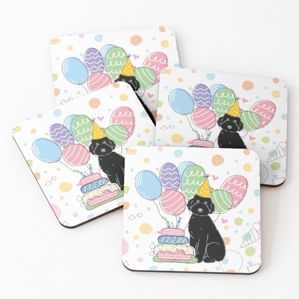 Item preview, Black Aussiedoodle Aussie Doodle Dog Birthday Party designed and sold by Lulupainting.