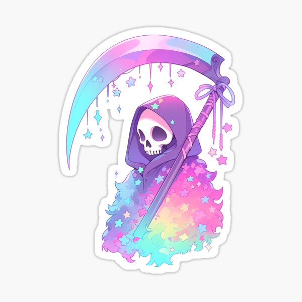 Item preview, Dreamy and Spooky Grim Reaper, Halloween, Rainbow, Pastel designed and sold by Tabble-Dabble.