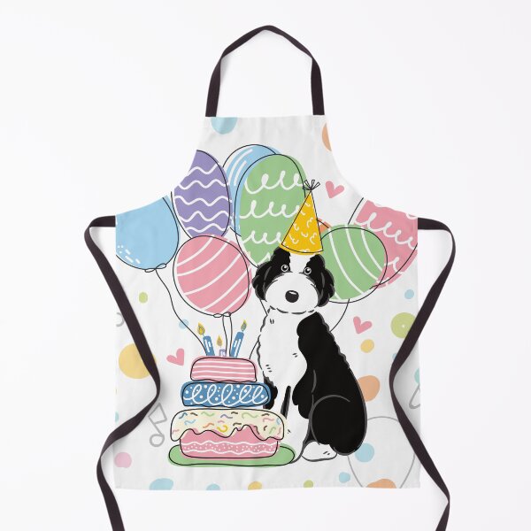 Item preview, Black White  Aussiedoodle Aussie Doodle Dog Birthday Party designed and sold by Lulupainting.