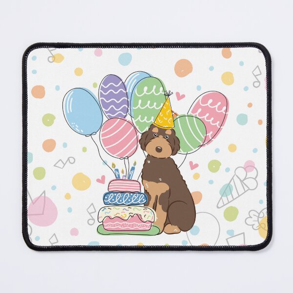 Item preview, Brown Tan Aussiedoodle Aussie Doodle Dog Birthday Party designed and sold by Lulupainting.