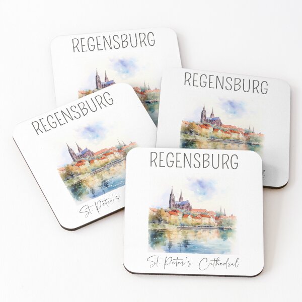 Item preview, A Watercolor Design of the St. Peter's Cathedral in Regensburg - Germany designed and sold by Sketch-Shack.