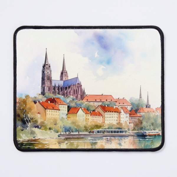 Item preview, A Watercolor Design of the St. Peter's Cathedral in Regensburg - Germany designed and sold by Sketch-Shack.