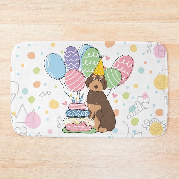 Item preview, Brown Tan Aussiedoodle Aussie Doodle Dog Birthday Party designed and sold by Lulupainting.