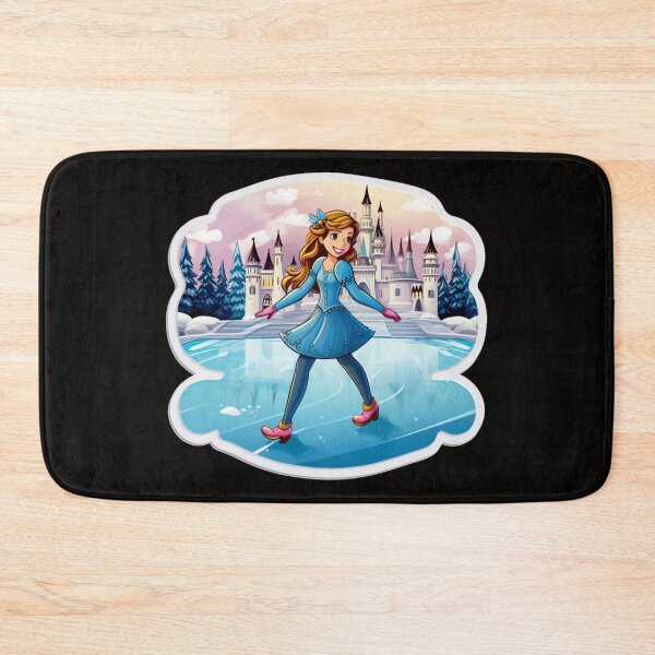 Item preview,  Princess in blue dress dancing on ice (black background) designed and sold by Tabuku.