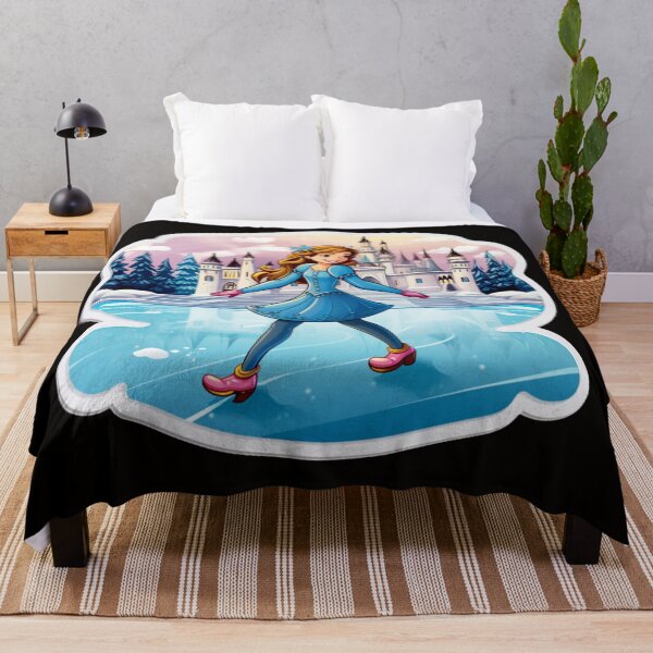 Item preview, Princess in blue dress dancing on ice (black background) designed and sold by Tabuku.