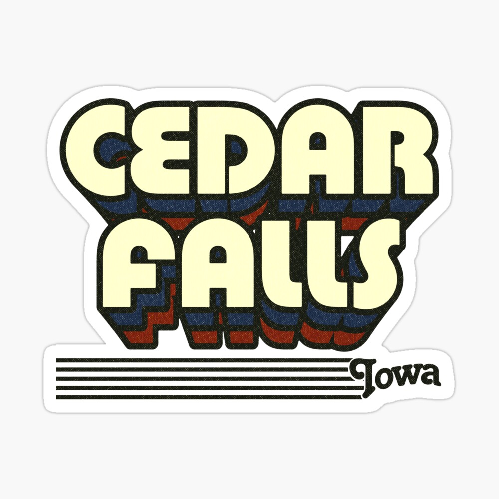 Cedar Falls, Iowa | Retro Stripes Sticker