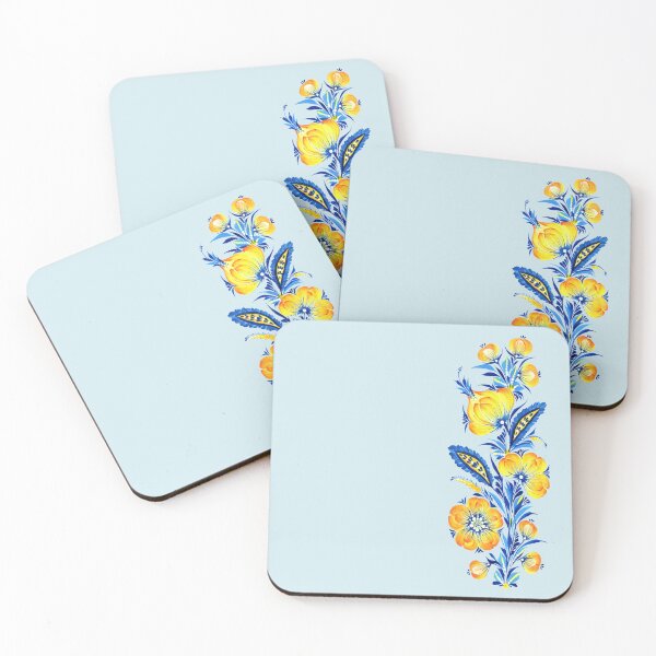 Item preview, Blue and yellow flowers Love Ukraine Petrykivka art Ukrainian independence designed and sold by Sunflower-7.