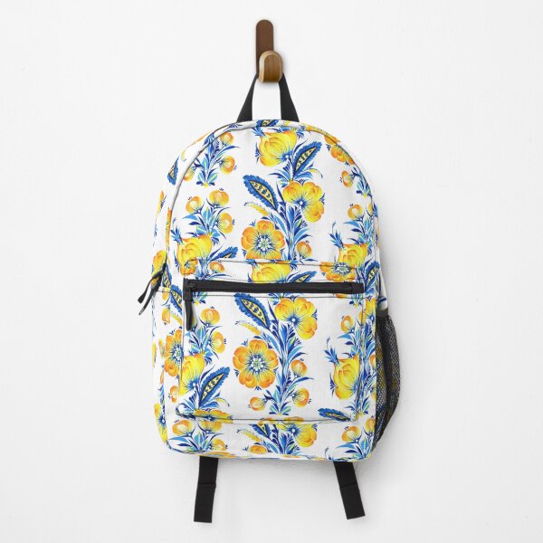 Item preview, Blue and yellow flowers Love Ukraine Petrykivka art Ukrainian independence designed and sold by Sunflower-7.