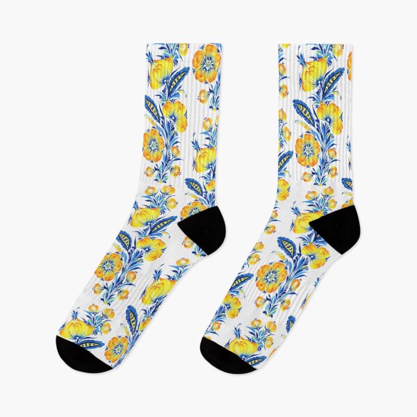 Item preview, Blue and yellow flowers Love Ukraine Petrykivka art Ukrainian independence designed and sold by Sunflower-7.