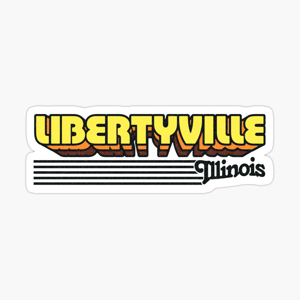 Libertyville, Illinois | Retro Stripes Sticker
