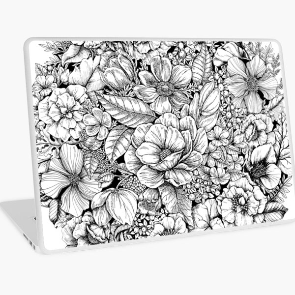 Floral Flower circle Laptop Skin