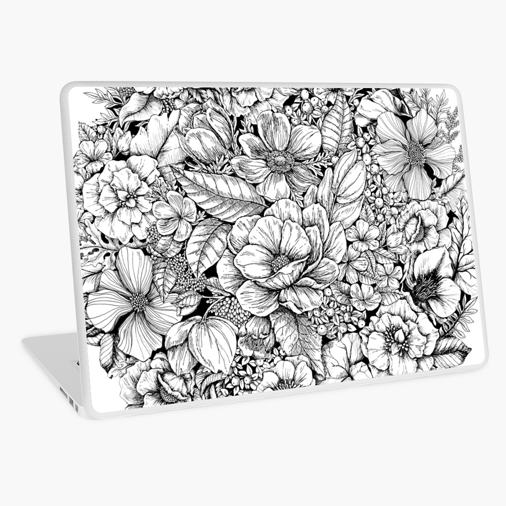 Floral Flower circle Laptop Skin