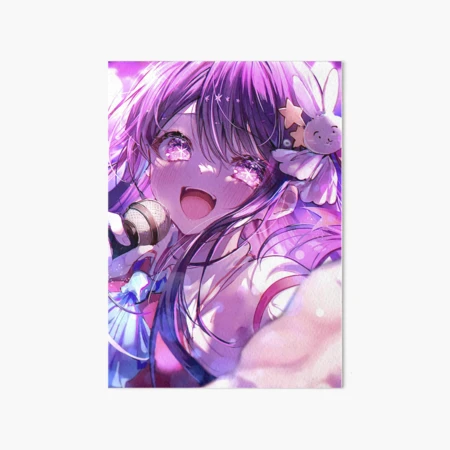 Adorable Kawaii Idol Anime Girl With Purple Hair and (Instant
