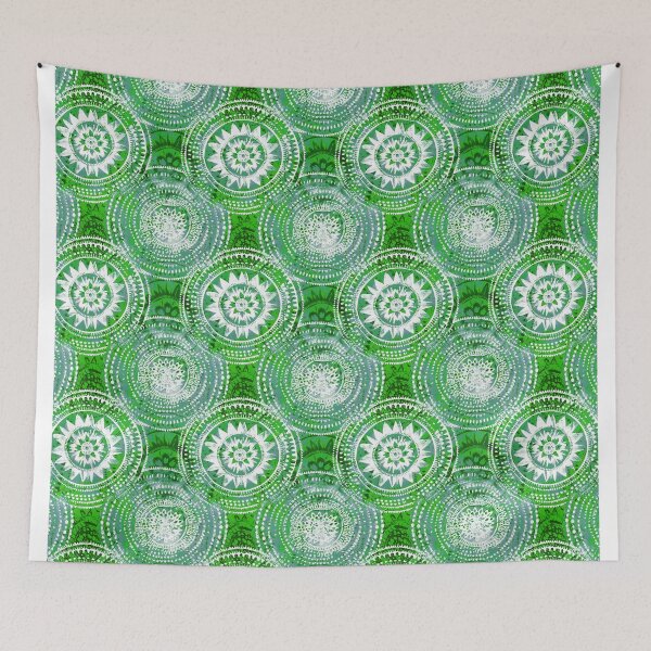 Artikelvorschau, Mandala Shibori grün entworfen und verkauft von Alessandro Remo Mazzoni Remotextiles.