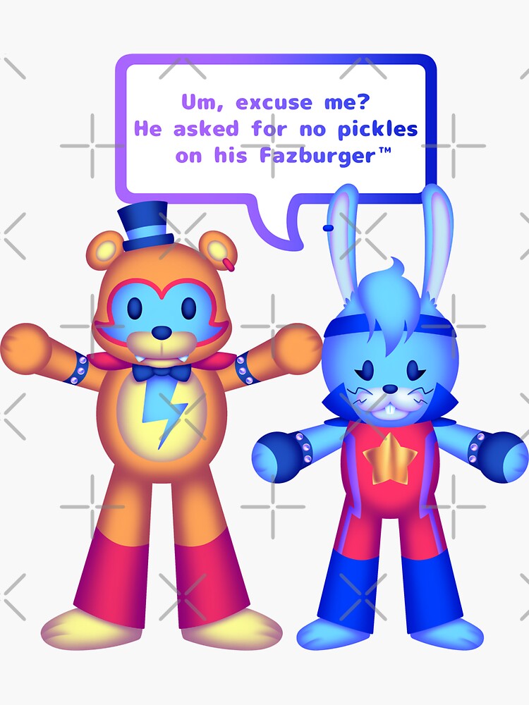 FNAF - Glamrock Bonnie & Glamrock Freddy (Fazburger™️) Sticker