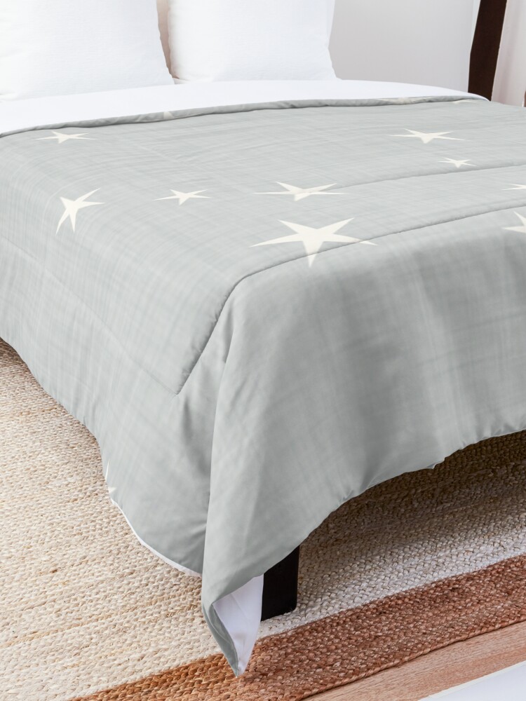 Alternate view of Grey star with fabric texture - narwhal collection Comforter