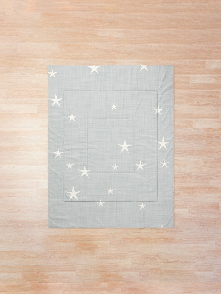 Alternate view of Grey star with fabric texture - narwhal collection Comforter