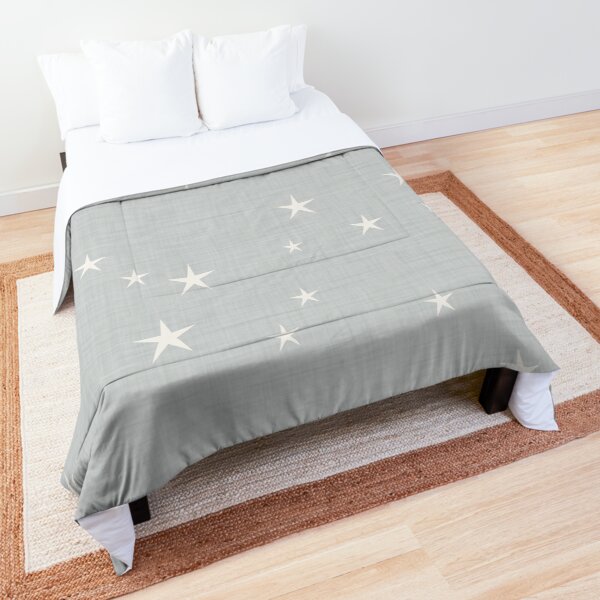 Grey star with fabric texture - narwhal collection Comforter