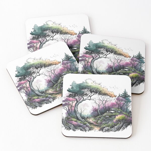 Item preview, Fantasy watercolor forest designed and sold by Estalon.