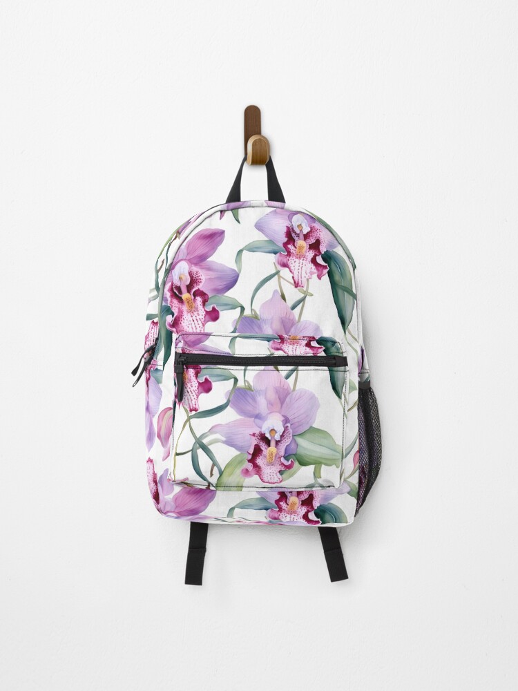 Thumbnail 1 of 3, Backpack, Watercolor Orchid Pattern 24 designed and sold by DigitalPatternx.