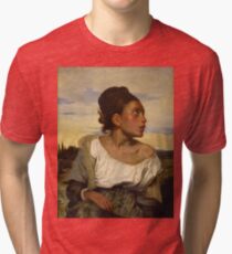 Orphan Girl at the Cemetery( Young Orphan Girl in the Cemetery)-Eugène Delacroix Tri-blend T-Shirt