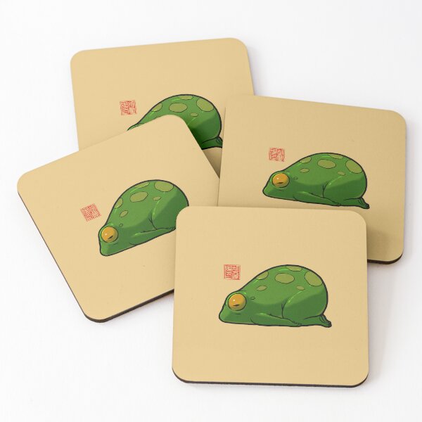 Item preview, cute yoga frog child's pose mood illustration designed and sold by DingHuArt.