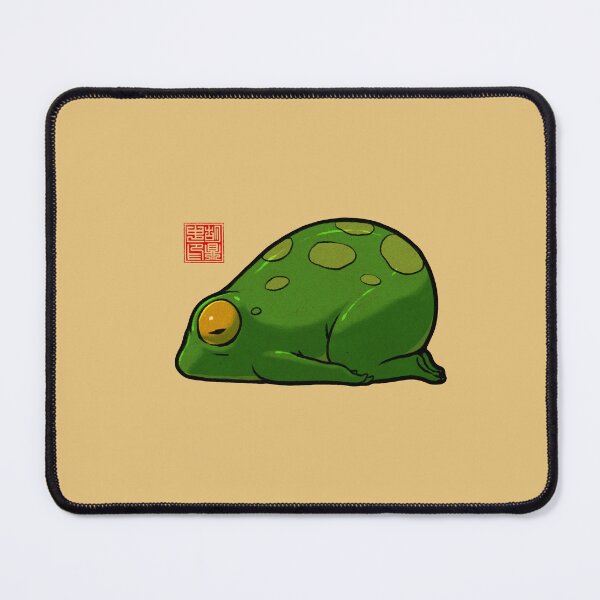Item preview, cute yoga frog child's pose mood illustration designed and sold by DingHuArt.