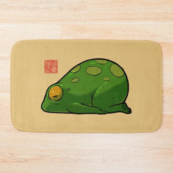 Item preview, cute yoga frog child's pose mood illustration designed and sold by DingHuArt.