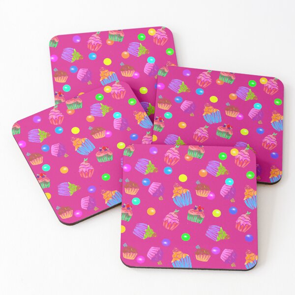 Item preview, Cupcake Partytime Hot Pink Blue Orange designed and sold by ArtFabric.