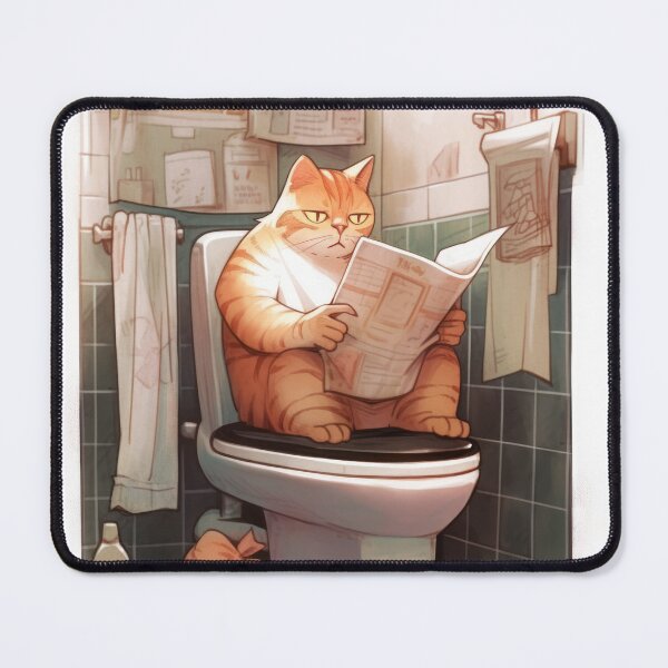 Item preview, Tabby Cat Sitting on the Toilet  designed and sold by kansaikate.