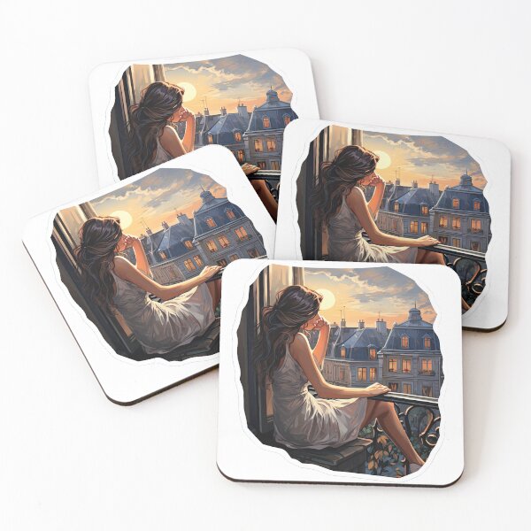 Item preview, Girl sitting on the balcony  designed and sold by abmkf.