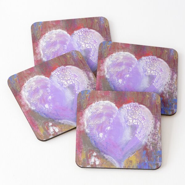 Item preview, Textured purple heart painting designed and sold by DoriAnderson.