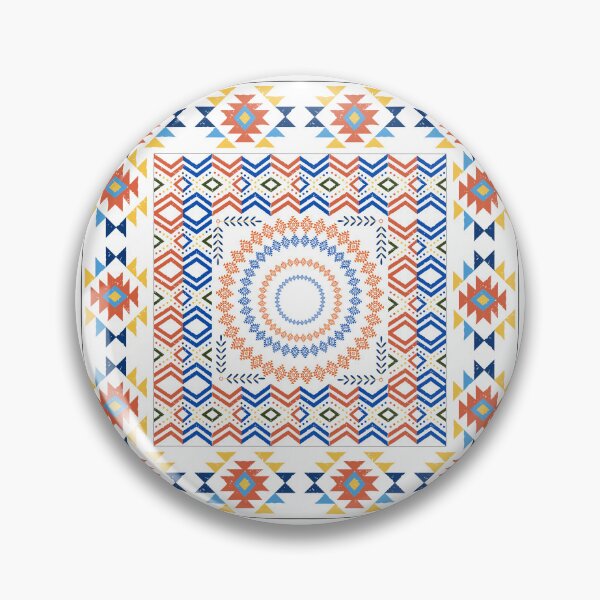 Item preview, Ethnic Squares of Blue & Orange designed and sold by BumbleChynxBee.