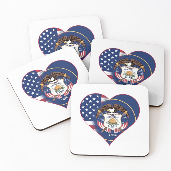 Item preview, State of Utah Flag and American Flag Fusion Design designed and sold by Gsallicat.