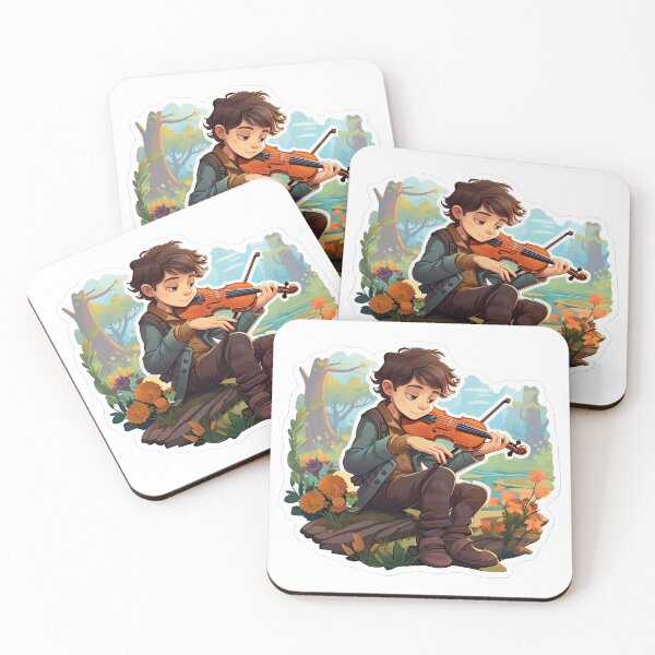 Item preview, Image of a boy with a musical instrument designed and sold by abmkf.