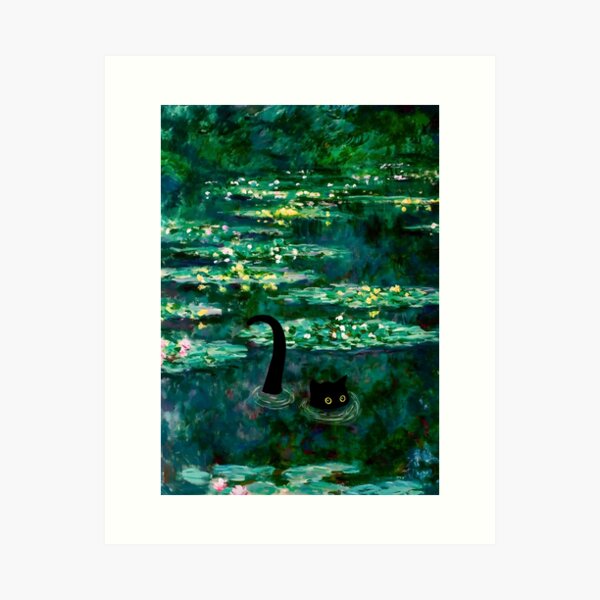 Item preview, Cat and Le Bassin des Nympheas, Lily 1904 designed and sold by outdoorway.