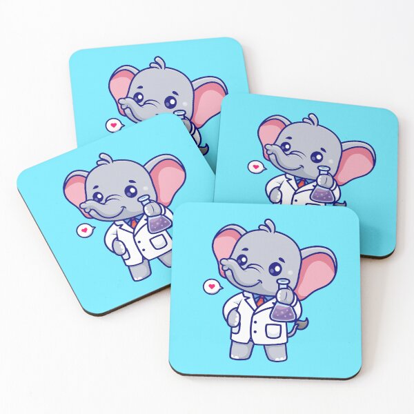 Item preview, Cute Elephant Scientist: Holding Lab Tube Cartoon designed and sold by hjian8219.