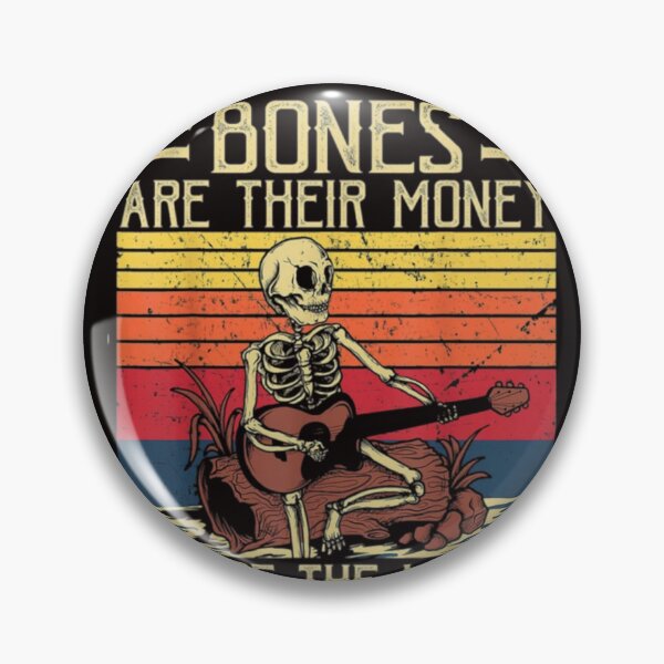 Item preview, Bones Are Their Money Skeleton Playing Guitar Retro Vintage designed and sold by ROBERTJEN.